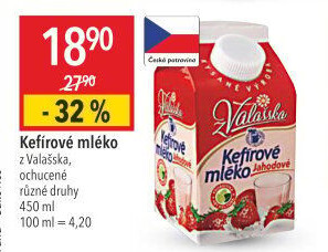 Kefírové mléko ochucené Mlékárna Valašské Meziříčí