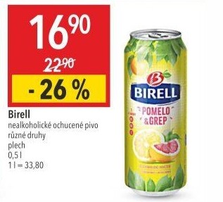 Nealkoholické pivo ochucené Birell