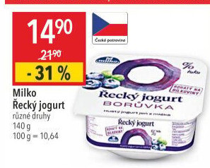 Ochucený jogurt řecký 0% Milko