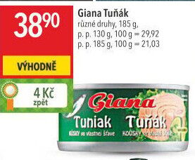 Tuňák kousky ve vlastní šťávě Giana