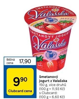 Jogurt smetanový ochucený z Valašska Mlékárna Valašské Meziříčí
