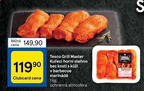 Kuřecí stehna bez kosti marinovaná Barbecue Grill Master Tesco