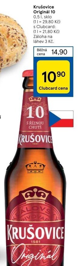 Pivo světlé výčepní Originál Královská 10° Krušovice