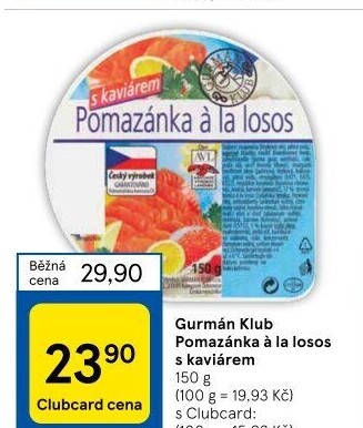 Pomazánka a la losos Gurmán klub