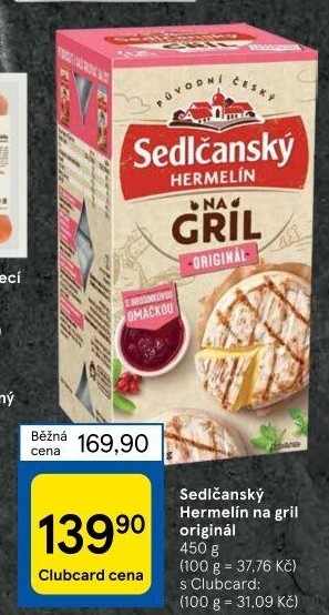 Sýr Hermelín na gril Sedlčanský