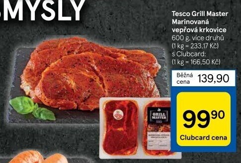 Vepřová krkovice marinovaná Grill Master Tesco