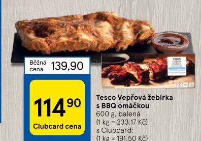 Vepřové žebra Sous vide Tesco