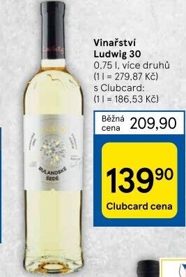 Vína Ludwig 30 Vinařství Ludwig