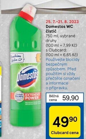 Čistič WC gelový Domestos
