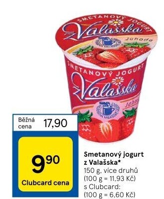 Jogurt smetanový ochucený z Valašska Mlékárna Valašské Meziříčí