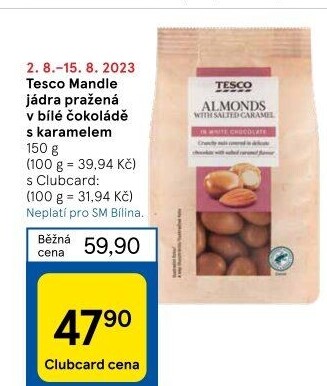Mandle v čokoládě Tesco