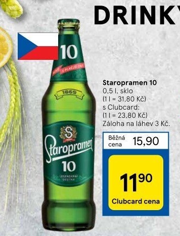 Pivo světlé výčepní 10° Staropramen