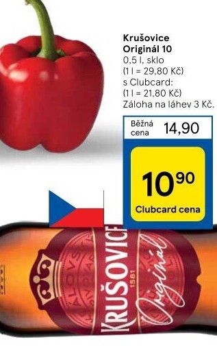 Pivo světlé výčepní Originál Královská 10° Krušovice