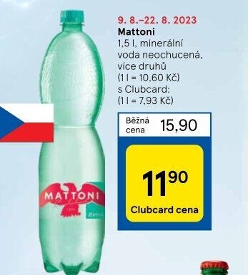 Přírodní voda Mattoni
