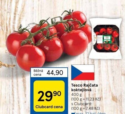 Rajčata koktejlová Tesco
