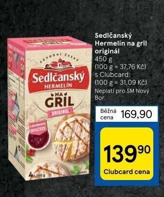 Sýr Hermelín na gril Sedlčanský