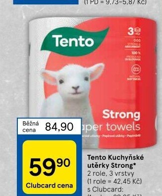 Utěrky kuchyňské 3vrstvé Strong Tento