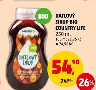 Datlový sirup bio Country Life
