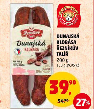 Dunajská klobása Řezníkův talíř