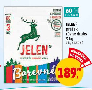 Prací prášek mýdlový Jelen