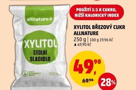 Sladidlo březový cukr Xylitol Allnature