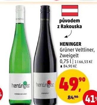 Víno Grüner Veltliner Heninger