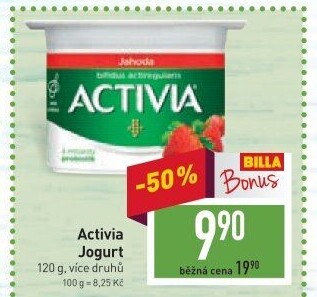Jogurt ochucený Activia Danone