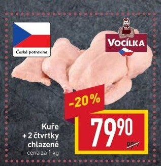 Kuře + 2 čtvrtky Vocílka