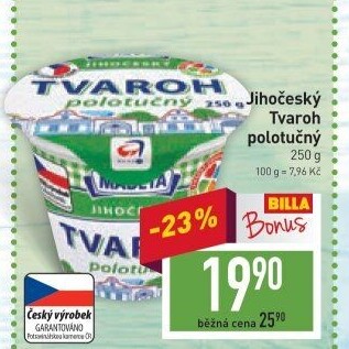 Tvaroh polotučný Jihočeský Madeta