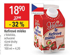 Kefírové mléko ochucené Mlékárna Valašské Meziříčí