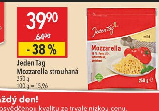 Sýr Mozzarella strouhaná Jeden Tag