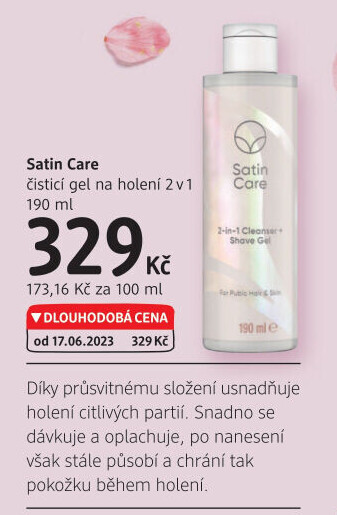 Čisticí gel na holení dámský 2v1 Satin Care Gillette