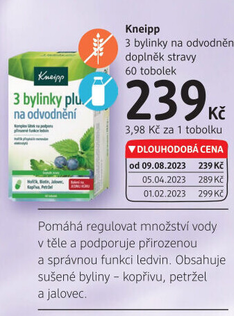 Doplněk stravy 3 bylinky na odvodnění Kneipp