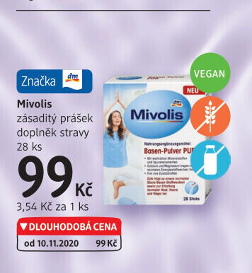 Doplněk stravy zásaditý prášek Mivolis Das gesunde Plus