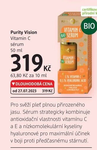 Pleťové sérum Vitamin C bio Purity Vision
