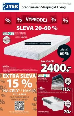 akční leták Jysk 9.8.2023-29.8.2023