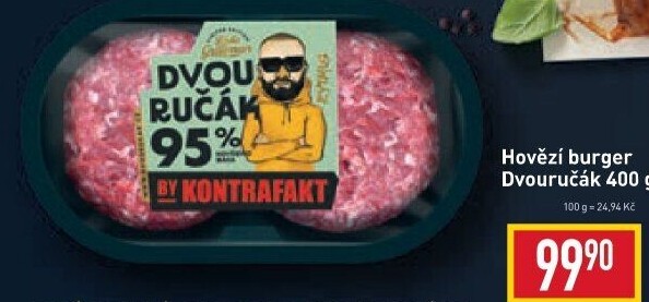 Hovězí burger dvouručák Láďa Grileman Kostelecké uzeniny