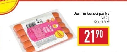 Kuřecí jemné párky DZ Klatovy
