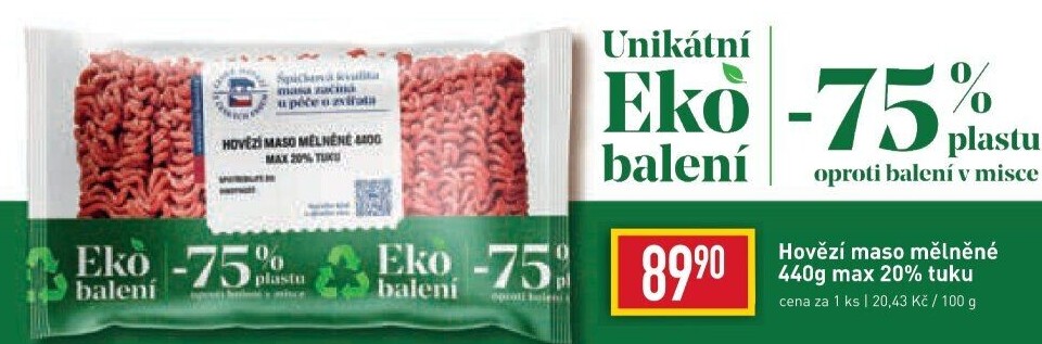 Mleté maso hovězí Kostelecké uzeniny