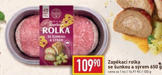 Rolka se šunkou a sýrem Snadné vaření Kostelecké uzeniny