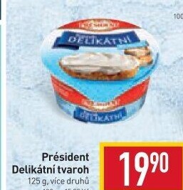 Tvarohové pomazánky Delikátní Président