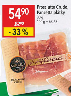 Šunka italská Prosciutto Crudo San Carlo