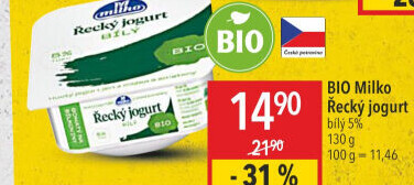Bílý jogurt řecký bio 5% Milko