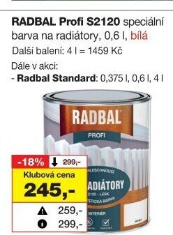 Barva na radiátory Profi Radbal