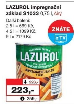 Impregnační základ na dřevo Lazurol