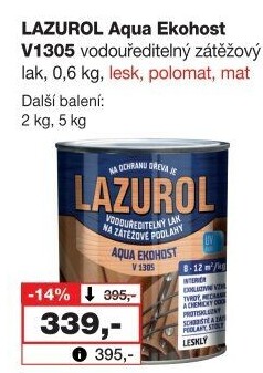 Lak na podlahu Aqua Ekohost Lazurol