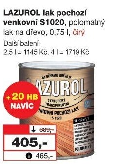 Venkovní pochozí lak Lazurol
