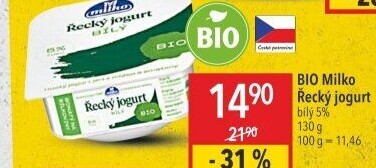 Bílý jogurt řecký bio 5% Milko