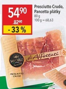 Šunka italská Prosciutto Crudo San Carlo