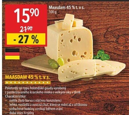 Sýr Maasdamer 45%
